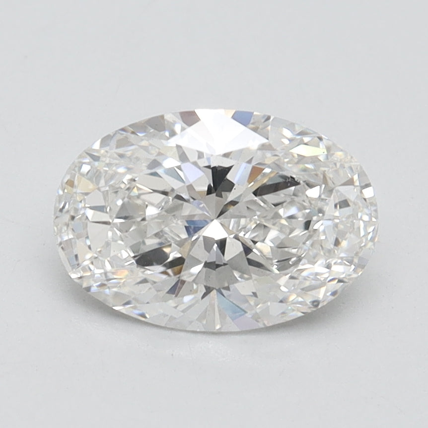 1.3 Carat Oval Lab Diamond with  Cut Diamond in 14KT  view 1
