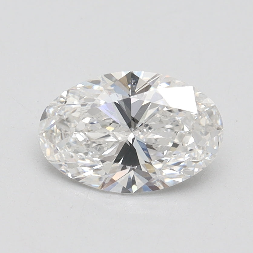 1.0 Carat Oval Lab Diamond with  Cut Diamond in 14KT  view 1
