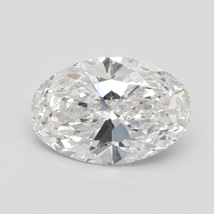 1.07 Carat Oval Lab Diamond with  Cut Diamond in 14KT  view 1
