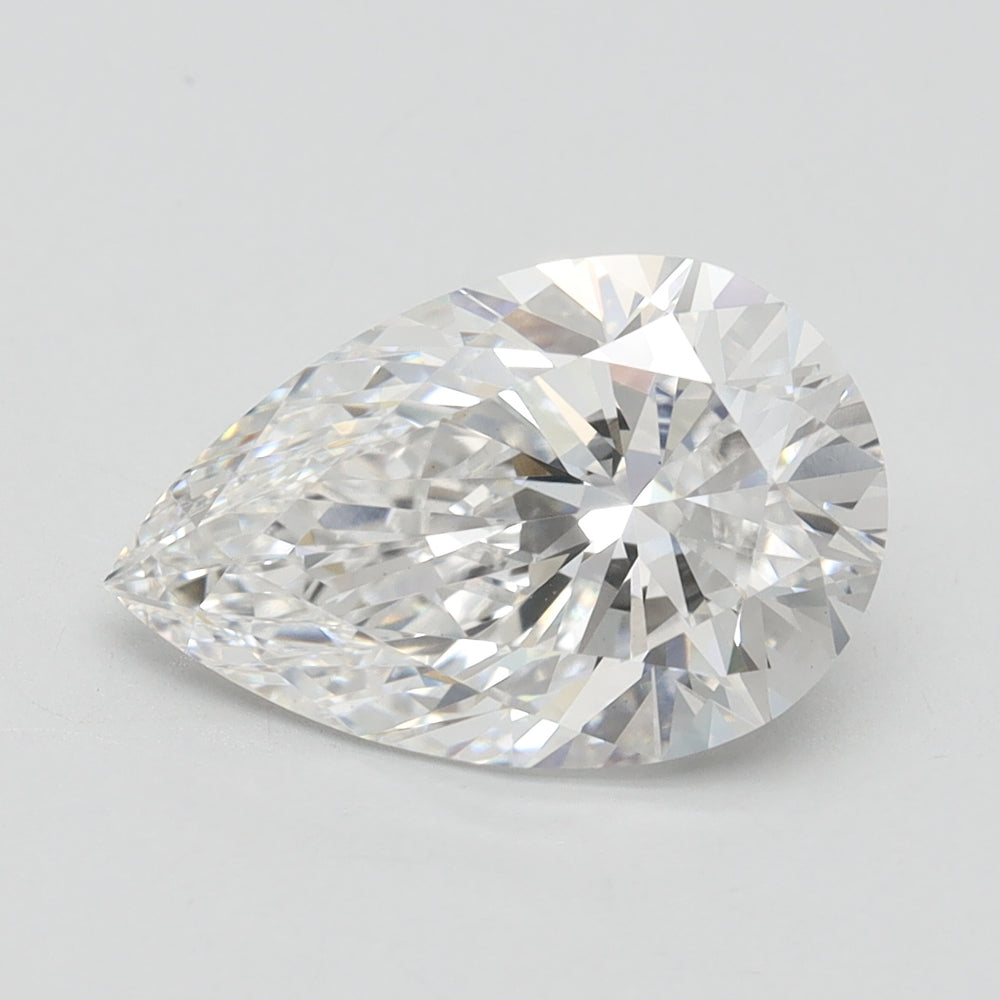 3.14 Carat Pear Lab Diamond with  Cut Diamond in 14KT  view 1
