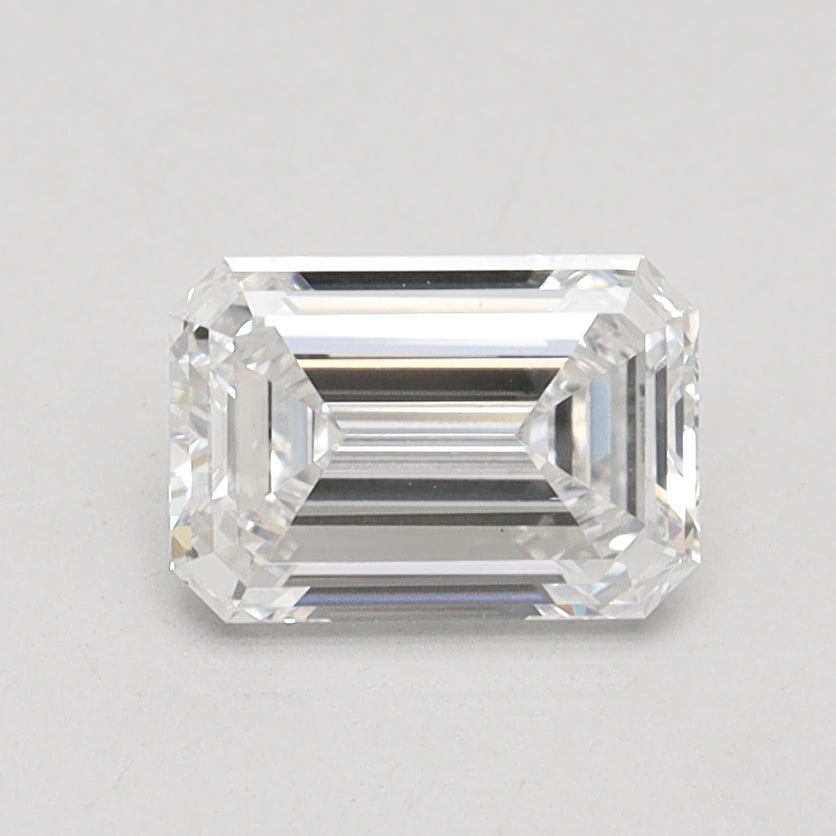 1.06 Carat Emerald Lab Diamond with  Cut Diamond in 14KT  view 1
