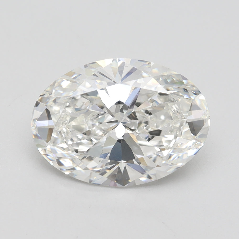 4.02 Carat Oval Lab Diamond with  Cut Diamond in 14KT  view 1
