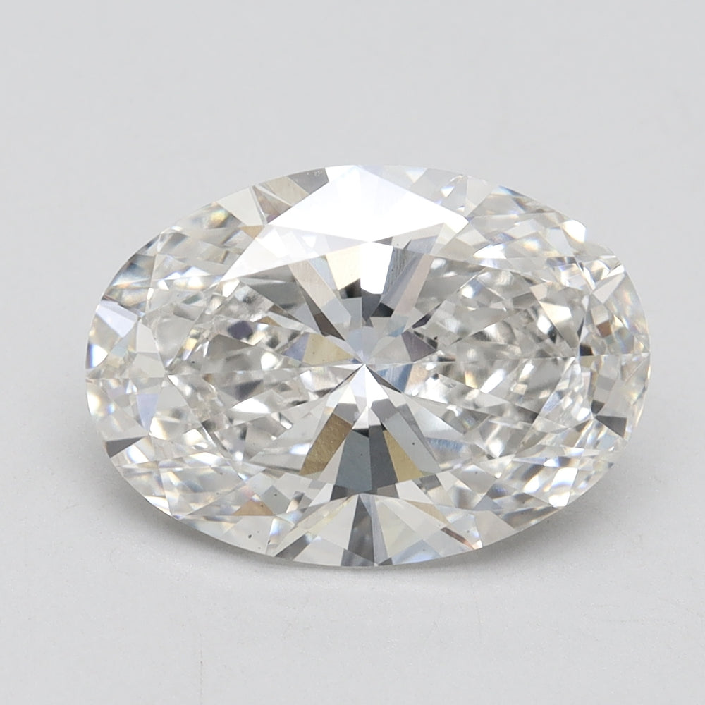 4.0 Carat Oval Lab Diamond with  Cut Diamond in 14KT  view 1
