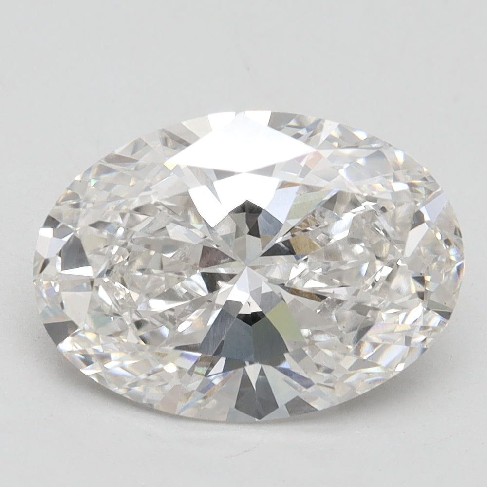 3.71 Carat Oval Lab Diamond with  Cut Diamond in 14KT  view 1
