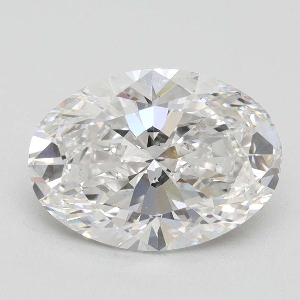 3.22 Carat Oval Lab Diamond with  Cut Diamond in 14KT  view 1
