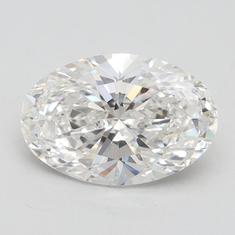 2.0 Carat Oval Lab Diamond with  Cut Diamond in 14KT  view 1
