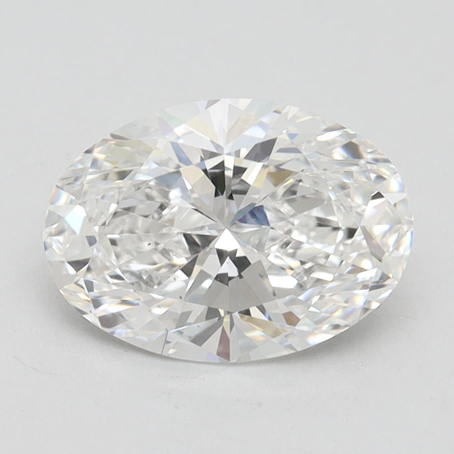 2.0 Carat Oval Lab Diamond with  Cut Diamond in 14KT  view 1

