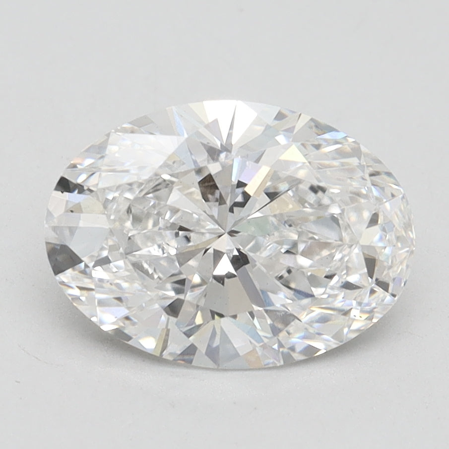 2.07 Carat Oval Lab Diamond with  Cut Diamond in 14KT  view 1
