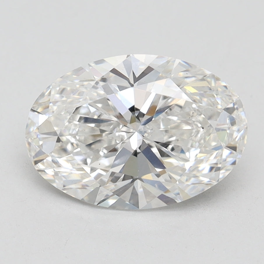 2.11 Carat Oval Lab Diamond with  Cut Diamond in 14KT  view 1

