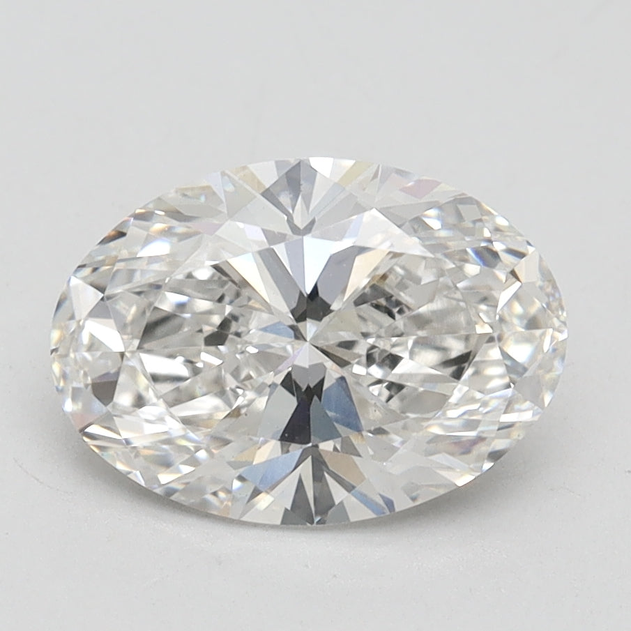 2.01 Carat Oval Lab Diamond with  Cut Diamond in 14KT  view 1
