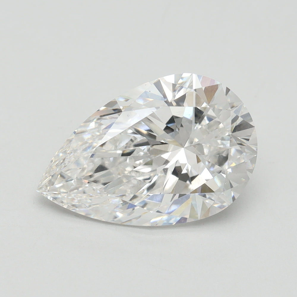 4.01 Carat Pear Lab Diamond with  Cut Diamond in 14KT  view 1

