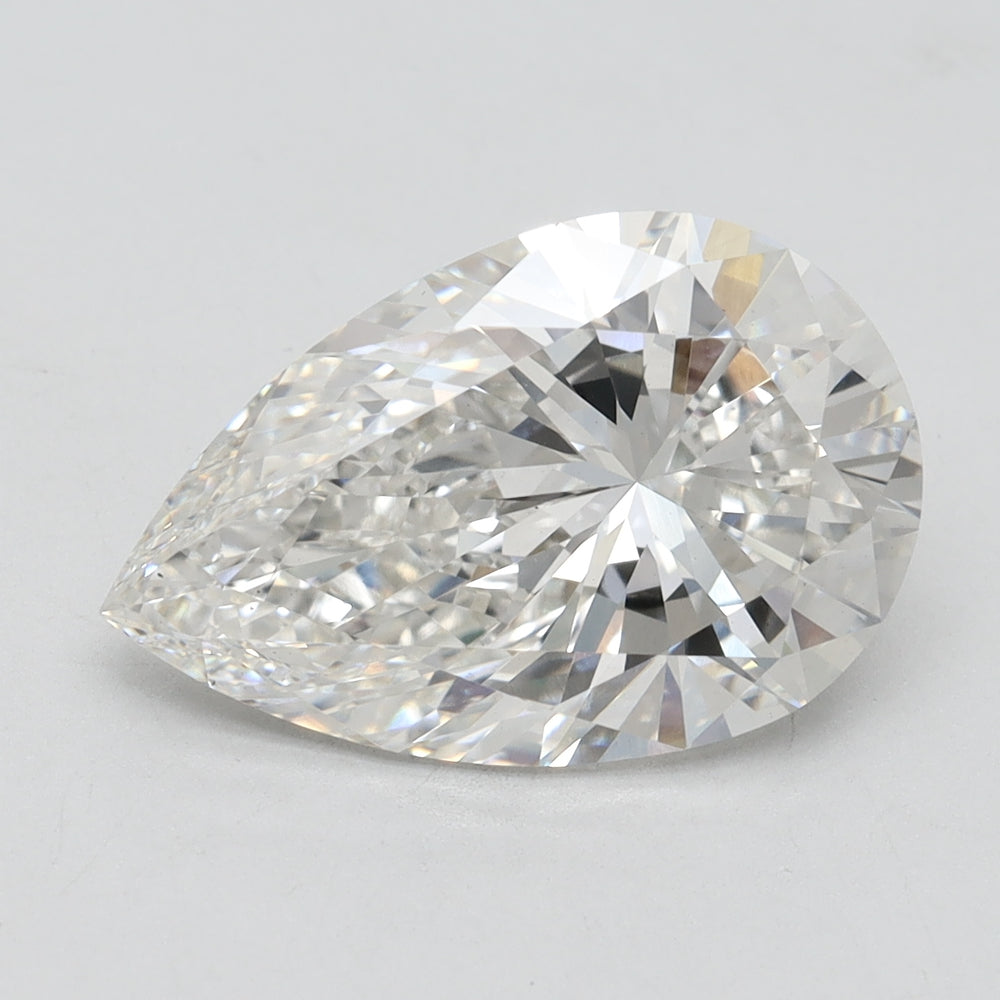 4.29 Carat Pear Lab Diamond with  Cut Diamond in 14KT  view 1
