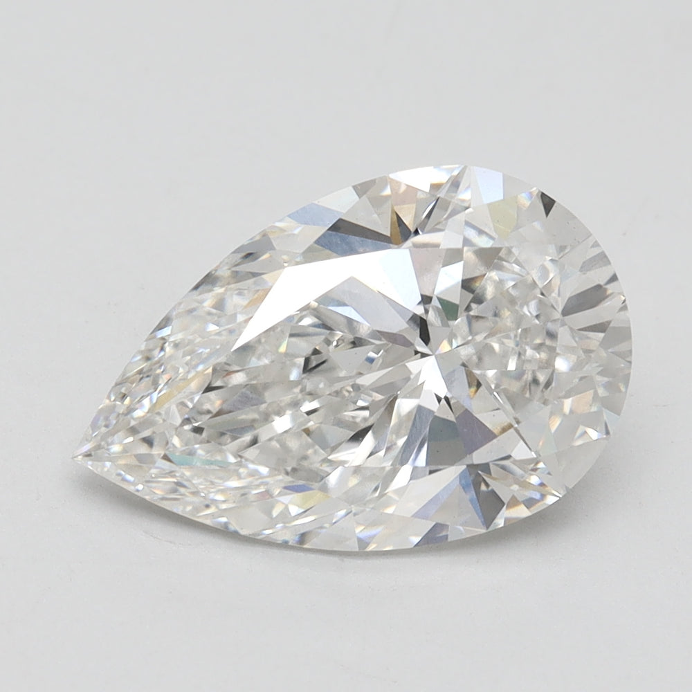3.57 Carat Pear Lab Diamond with  Cut Diamond in 14KT  view 1
