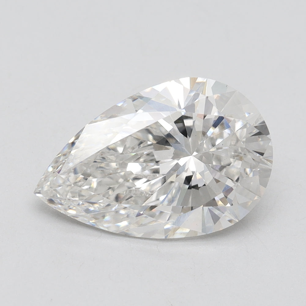 3.07 Carat Pear Lab Diamond with  Cut Diamond in 14KT  view 1
