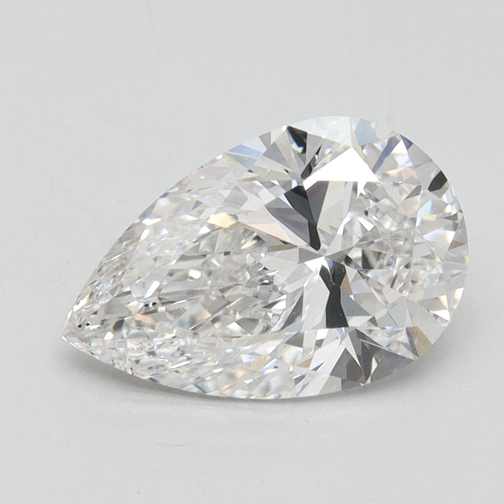 3.03 Carat Pear Lab Diamond with  Cut Diamond in 14KT  view 1
