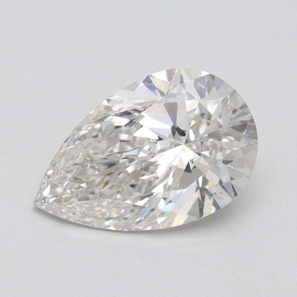 3.13 Carat Pear Lab Diamond with  Cut Diamond in 14KT  view 1
