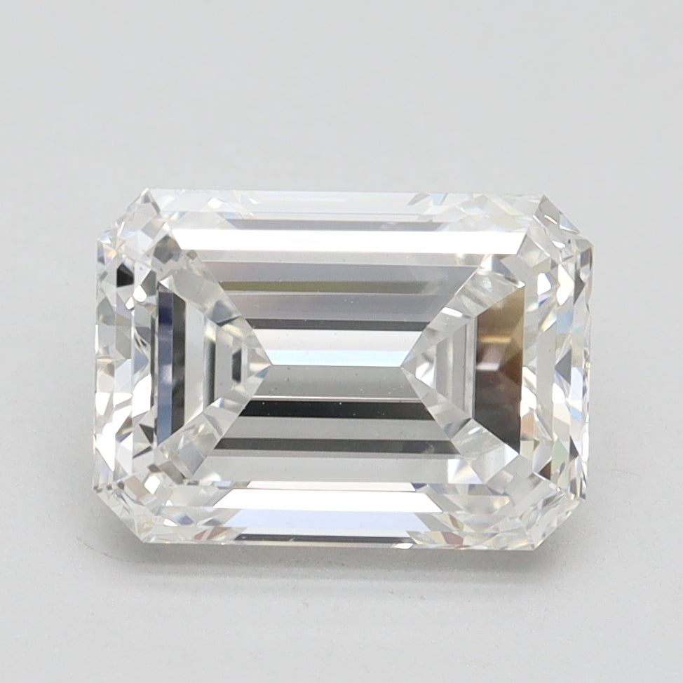 3.02 Carat Emerald Lab Diamond with  Cut Diamond in 14KT  view 1
