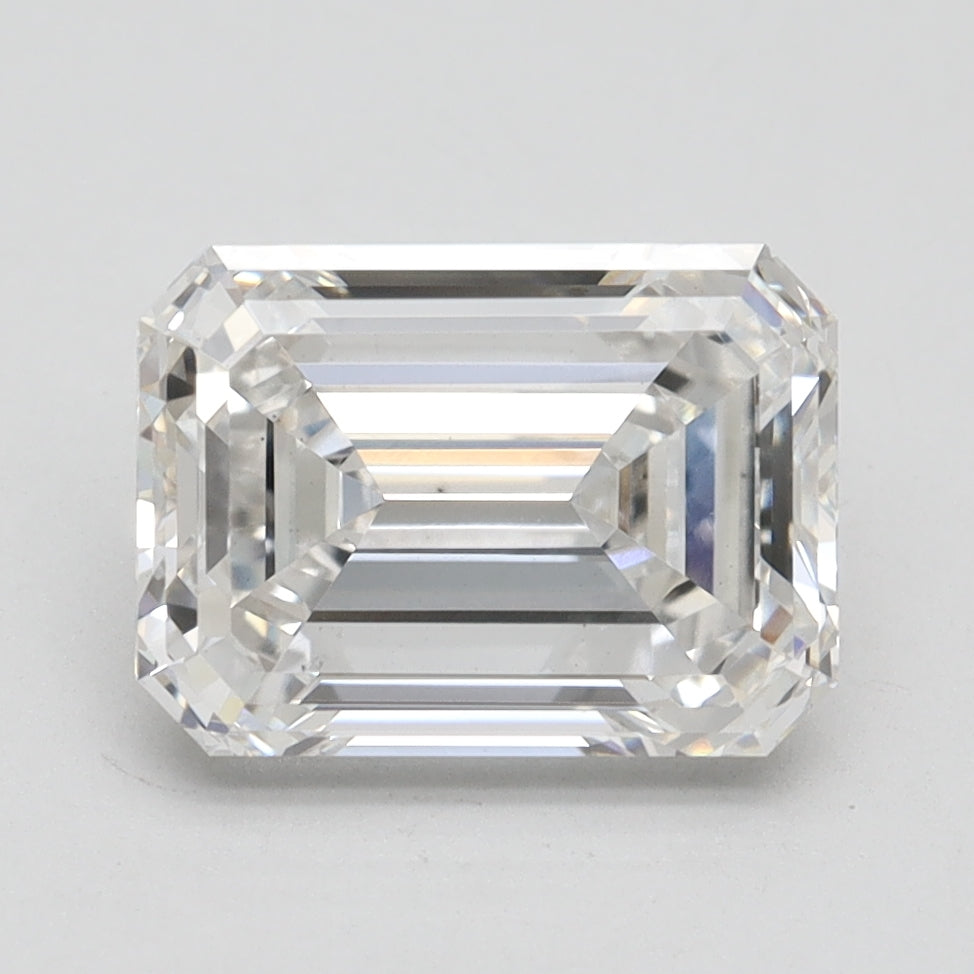 3.01 Carat Emerald Lab Diamond with  Cut Diamond in 14KT  view 1
