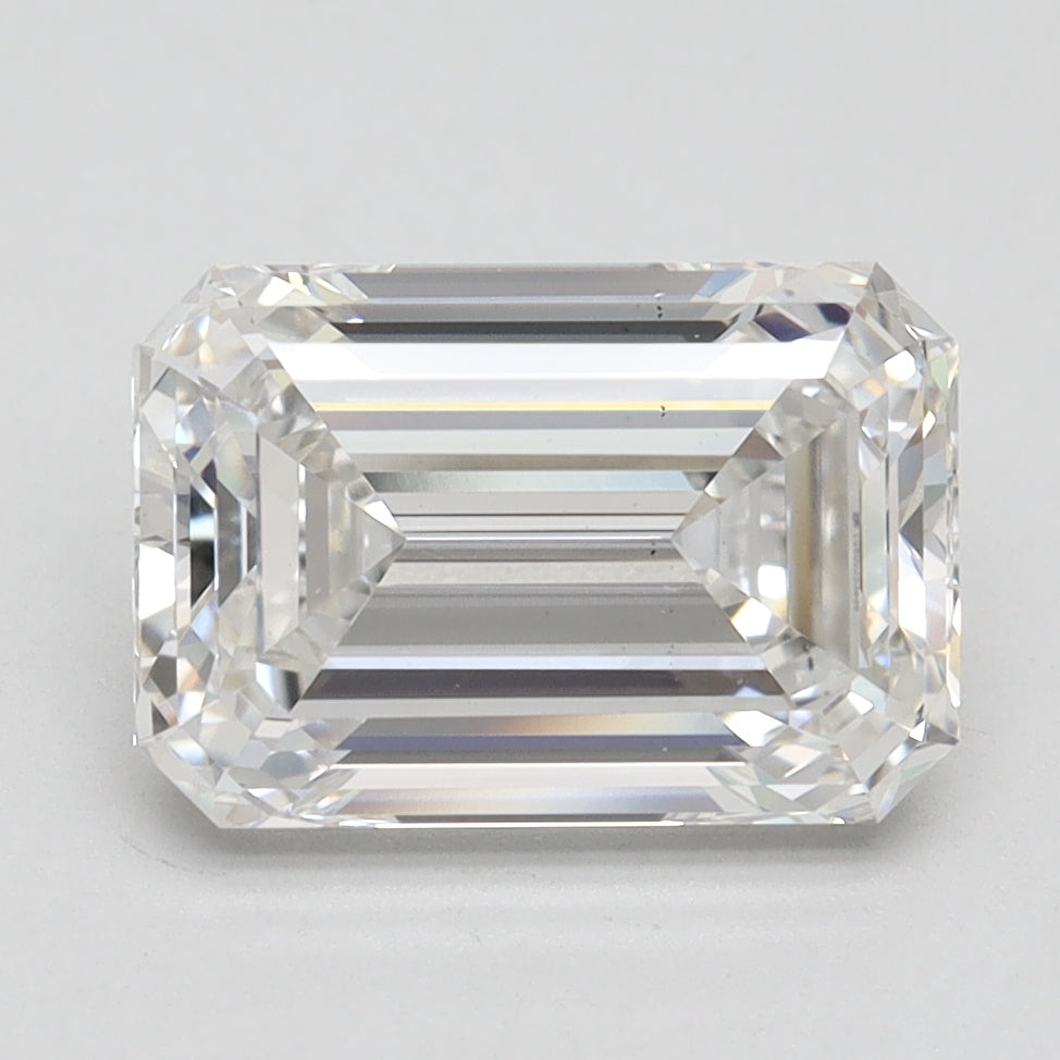 3.29 Carat Emerald Lab Diamond with  Cut Diamond in 14KT  view 1
