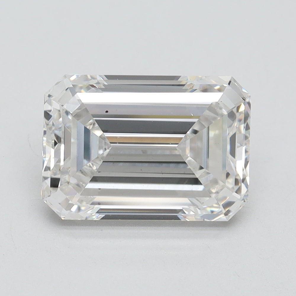 3.13 Carat Emerald Lab Diamond with  Cut Diamond in 14KT  view 1
