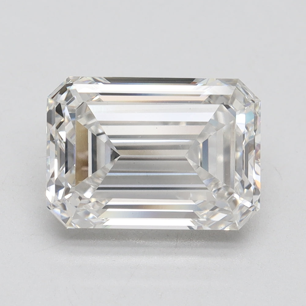 3.32 Carat Emerald Lab Diamond with  Cut Diamond in 14KT  view 1
