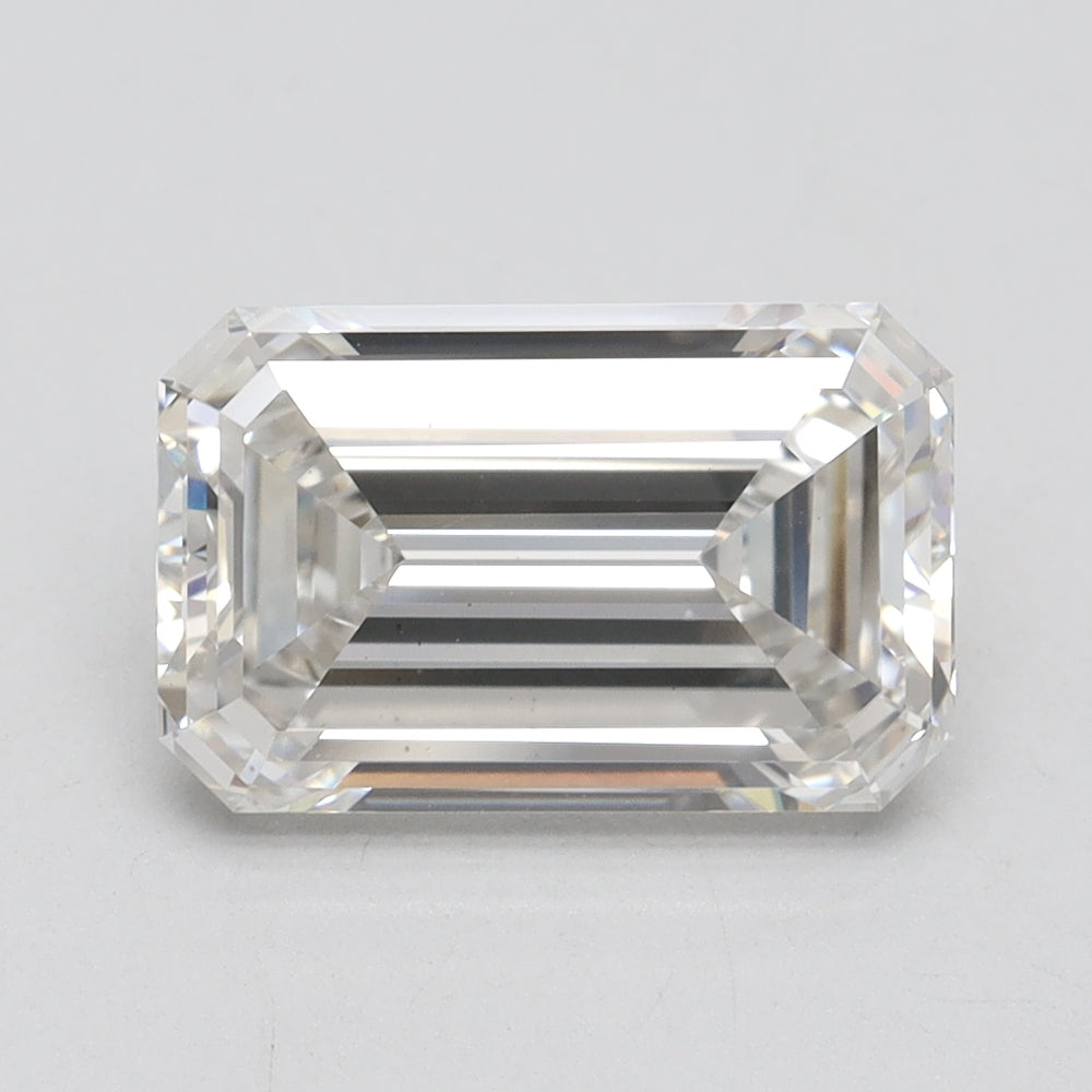3.41 Carat Emerald Lab Diamond with  Cut Diamond in 14KT  view 1
