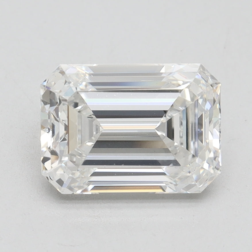 2.06 Carat Emerald Lab Diamond with  Cut Diamond in 14KT  view 1
