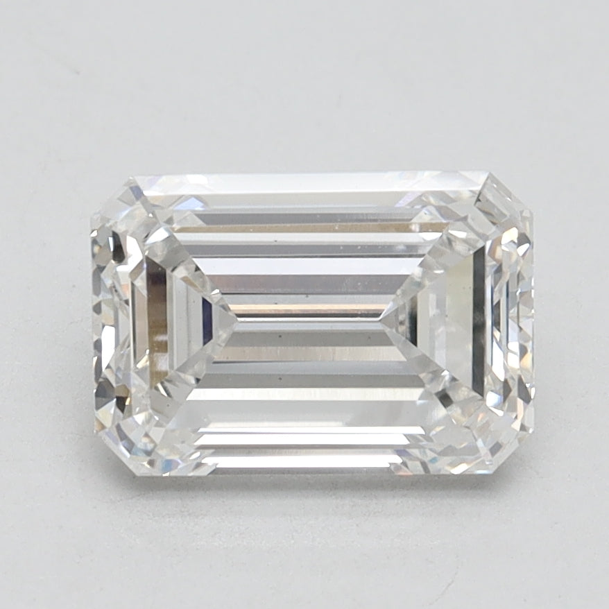 2.03 Carat Emerald Lab Diamond with  Cut Diamond in 14KT  view 1
