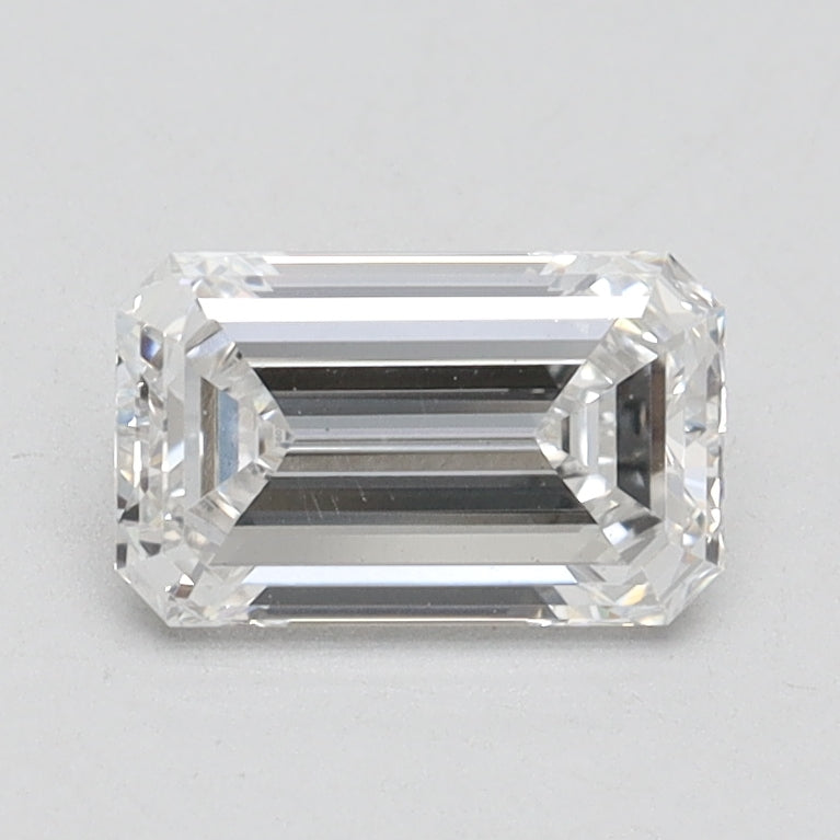 1.04 Carat Emerald Lab Diamond with  Cut Diamond in 14KT  view 1
