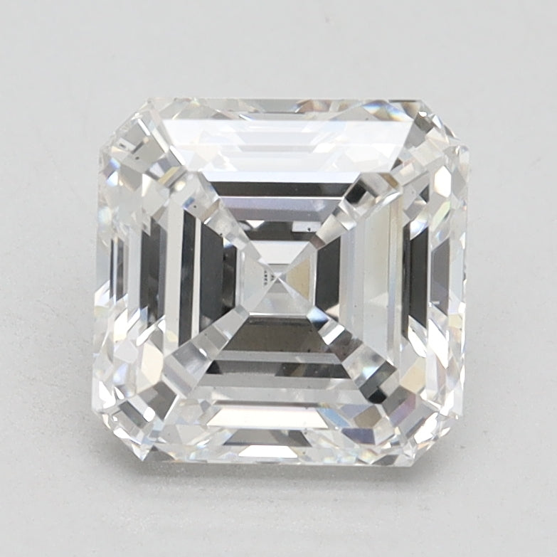 2.02 Carat Asscher Lab Diamond with  Cut Diamond in 14KT  view 1
