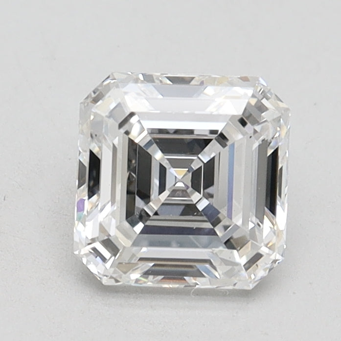 1.11 Carat Asscher Lab Diamond with  Cut Diamond in 14KT  view 1
