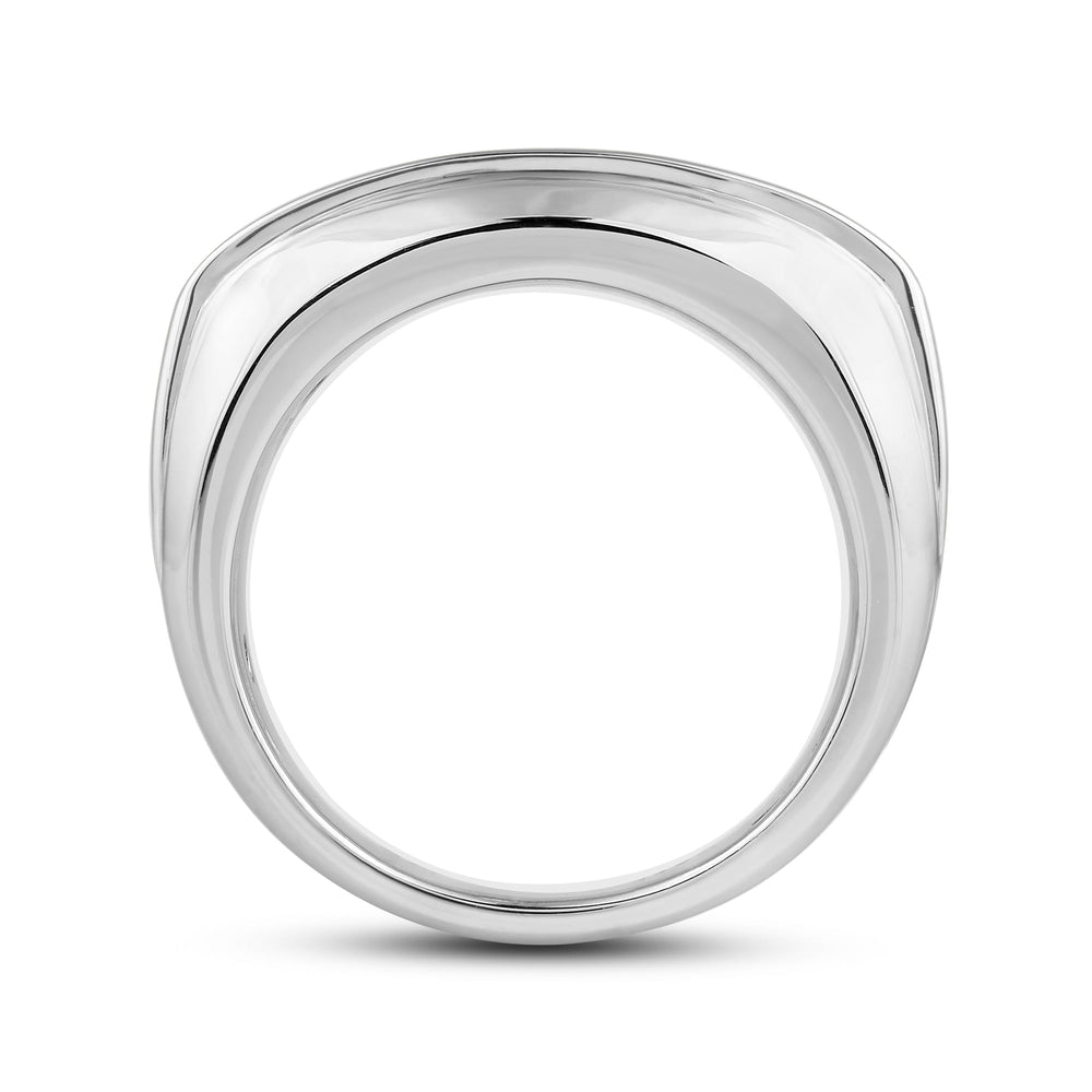 Two-Tone Channel Set 5 Stone Curved Diamond Ring with Platinum / Lab / 2 Cut Diamond in 14KT Platinum / Lab / 2 view 4
