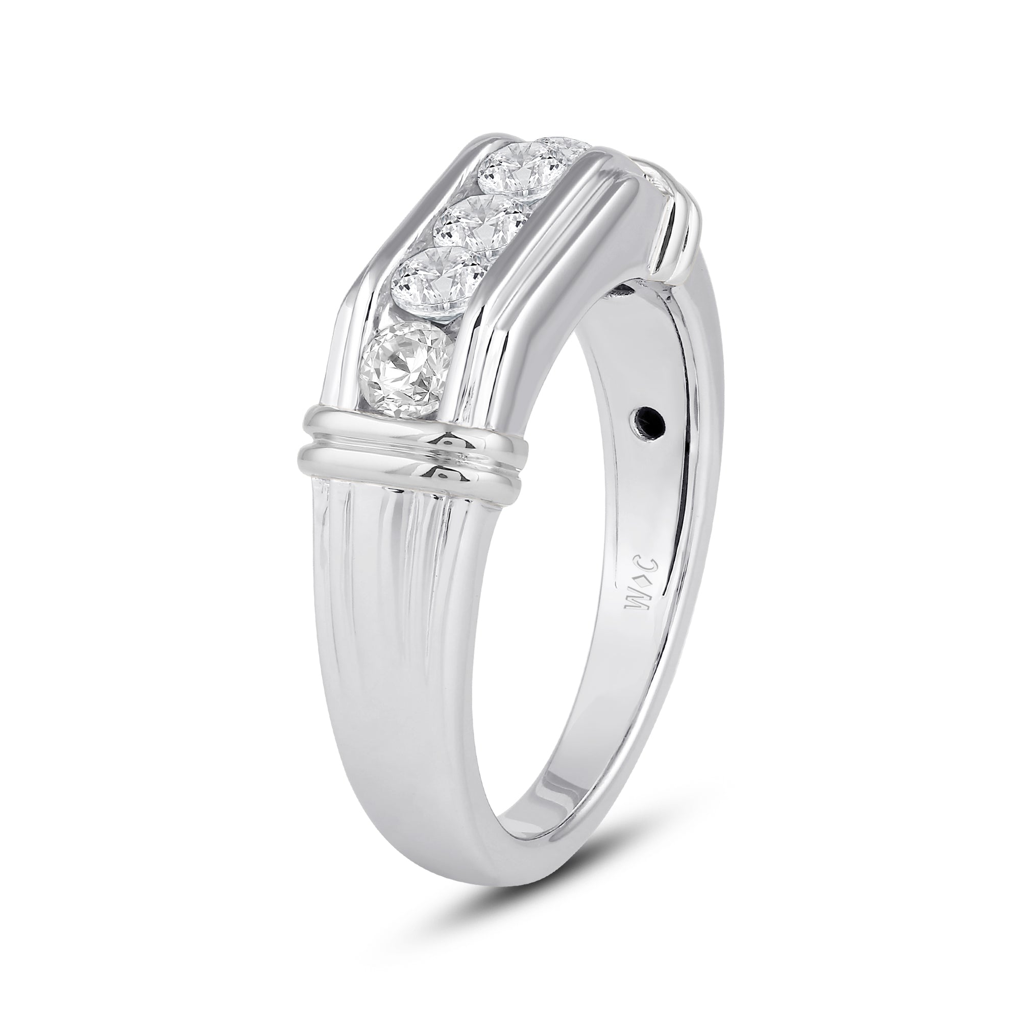 Mens Platinum Wedding Band With Diamonds