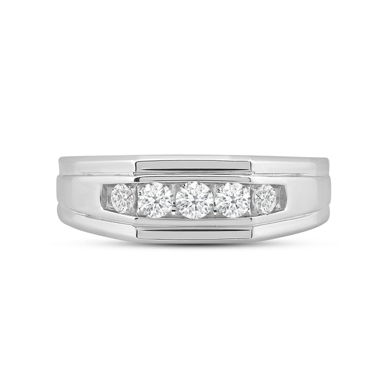 5 Stone Stepped Men's Ring