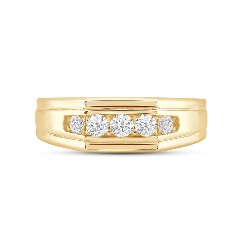 5 Stone Stepped Men's Ring