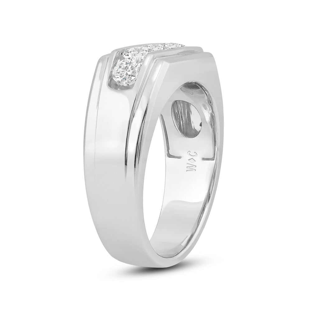 5 Stone Stepped Men's Ring with Platinum / Lab / 1 1/2 Cut Diamond in 14KT Platinum / Lab / 1 1/2 view 4
