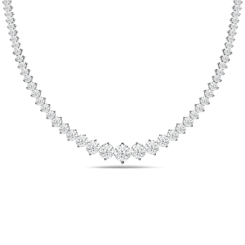 Two-Prong Tapering Diamond Tennis Necklace