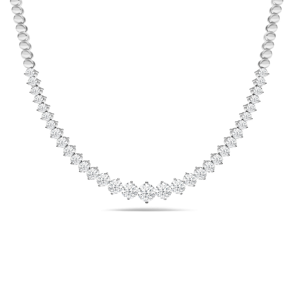 Two-Prong Tapering Diamond Shiny Link Necklace