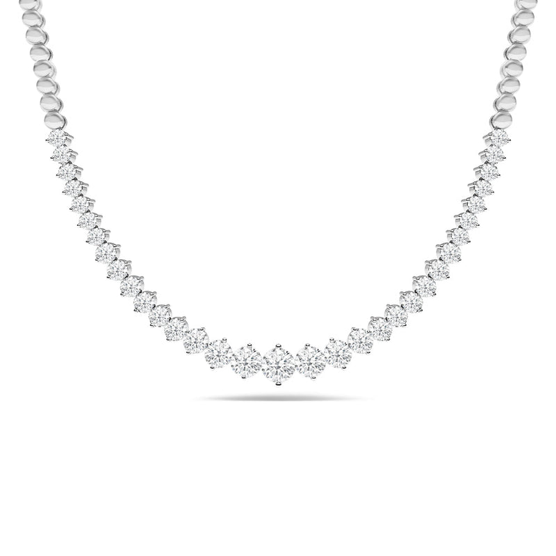 Two-Prong Tapering Diamond Shiny Link Necklace