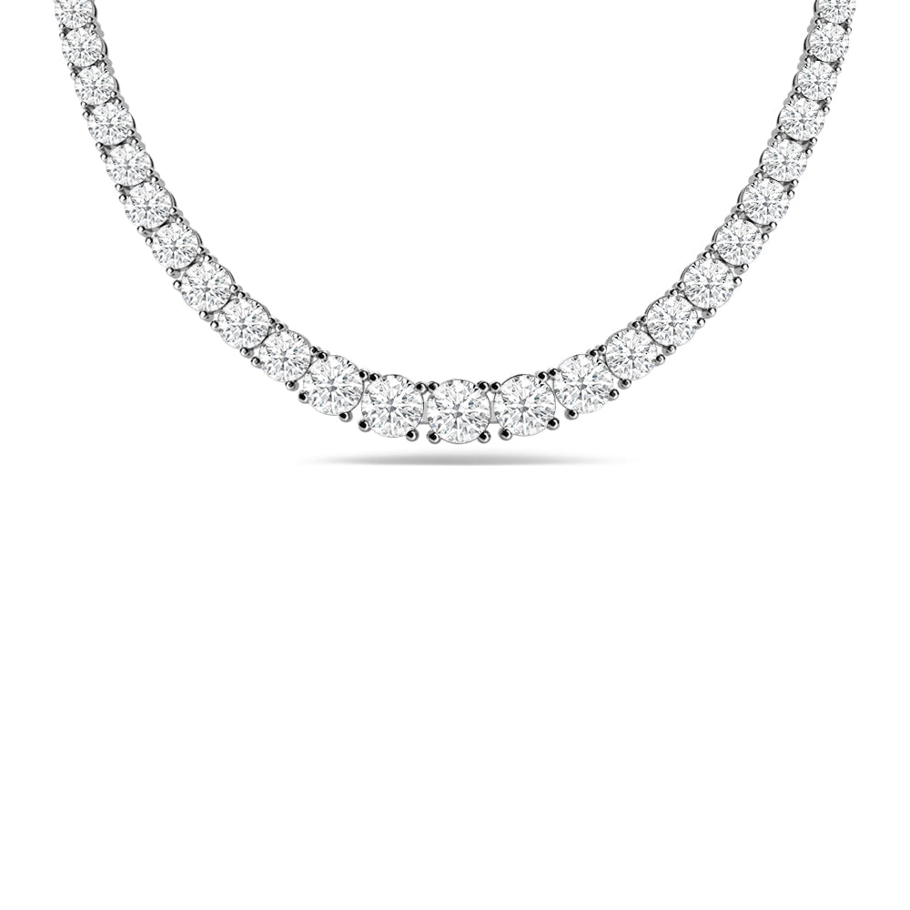Four-Prong Diamond Tennis Necklace with  Cut Diamond in 14KT  view 2
