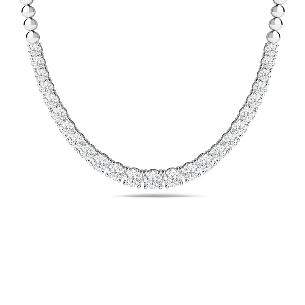 Four-Prong Diamond Shiny Link Necklace with 14KT White Gold / Lab / 4 Cut Diamond in 14KT White Gold / Lab / 4 view 2
