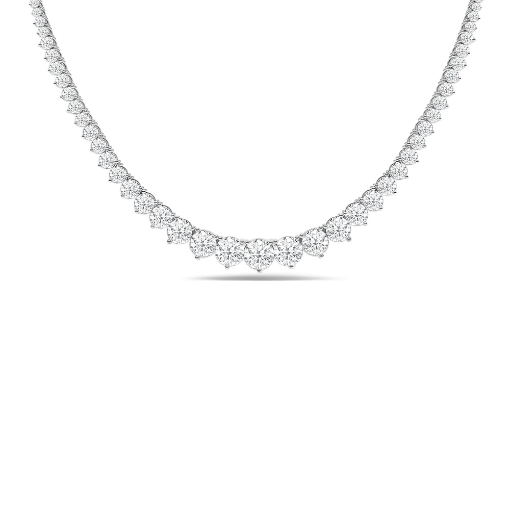Three-Prong Diamond Tennis Necklace