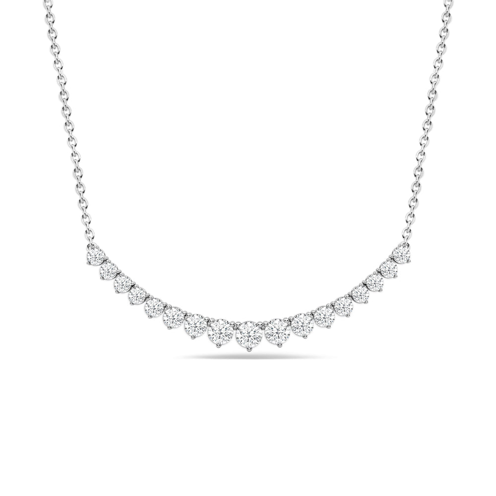 Three-Prong Diamond Line Chain Necklace