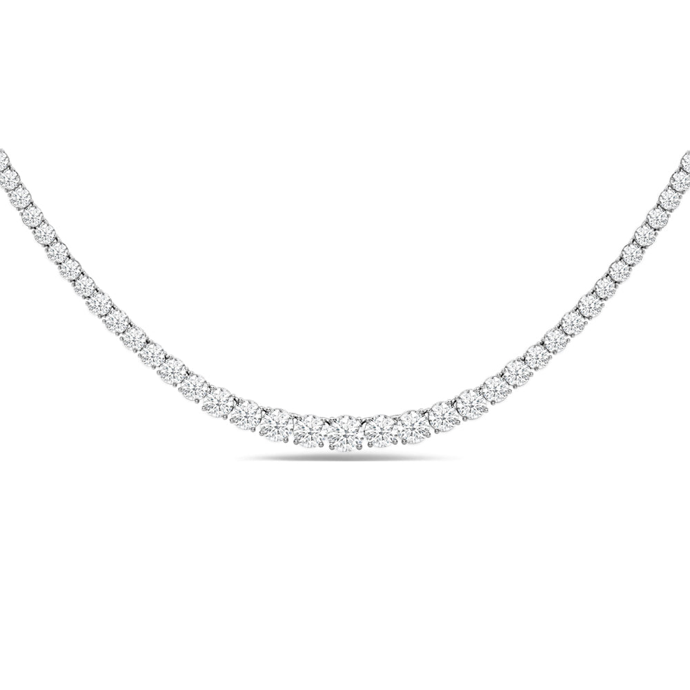 Tapering Four-Prong Eternity Necklace