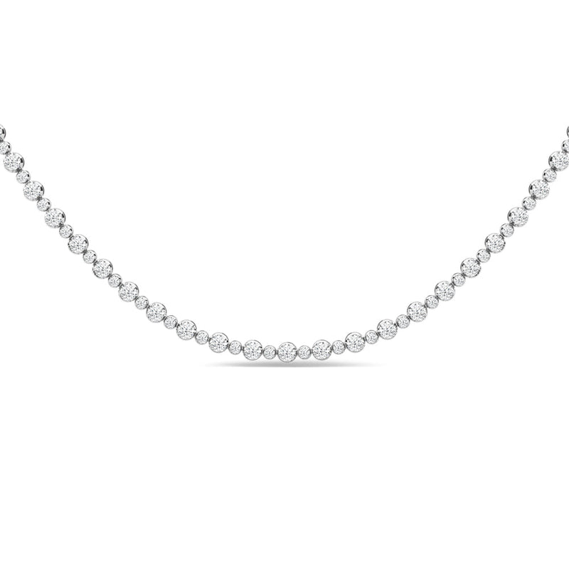 Alternating Big & Small Diamond Tennis Necklace