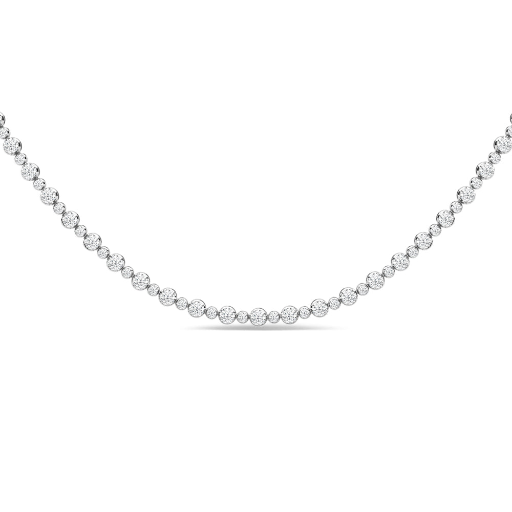 Alternating Big & Small Diamond Tennis Necklace with 14KT White Gold / Lab / 8 7/8 Cut Diamond in 14KT White Gold / Lab / 8 7/8 view 1

