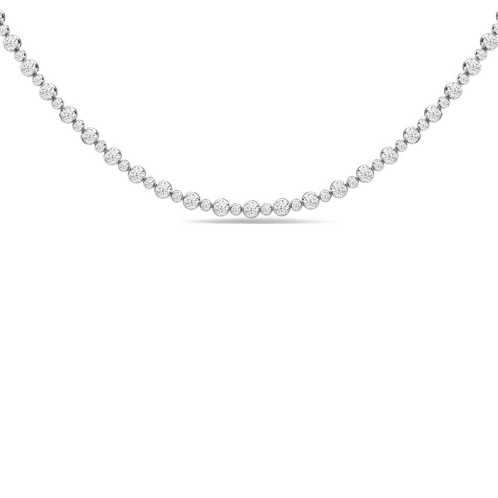 Alternating Big & Small Diamond Tennis Necklace with 14KT White Gold / Lab / 8 7/8 Cut Diamond in 14KT White Gold / Lab / 8 7/8 view 2
