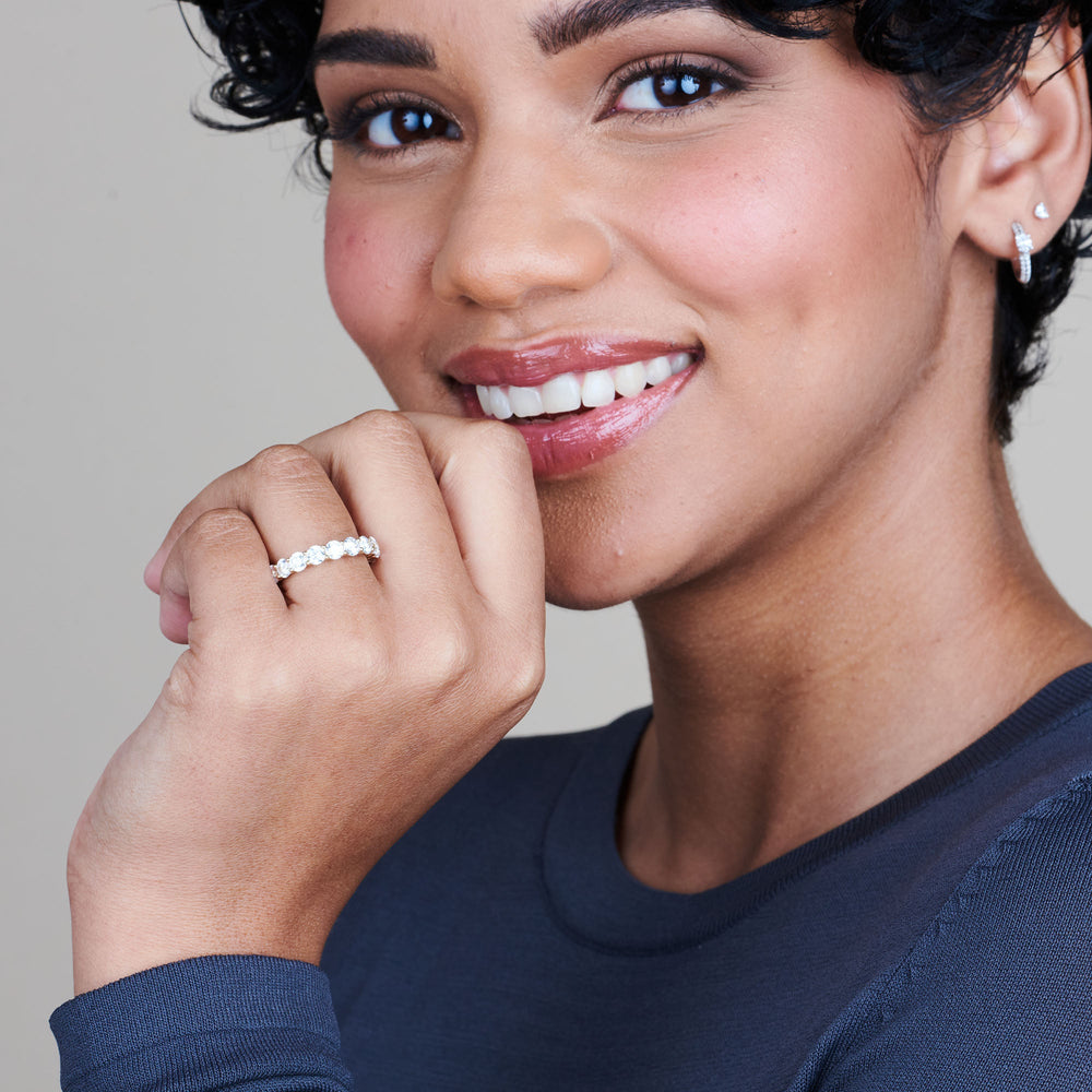 Model Wearing Cable Diamond Eternity Ring (F/G SI+) view