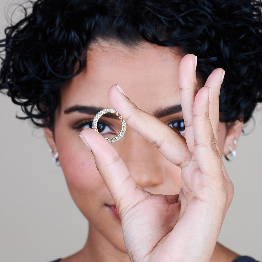 Model Wearing Cable Diamond Eternity Ring (F/G SI+) view