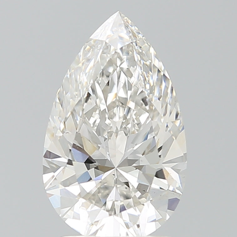 2.54 Carat Pear Lab Diamond with  Cut Diamond in 14KT  view 1

